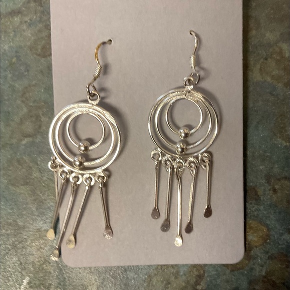 Jewelry - Silver Multi-Ring Dangle Earrings - Women's Jewelry